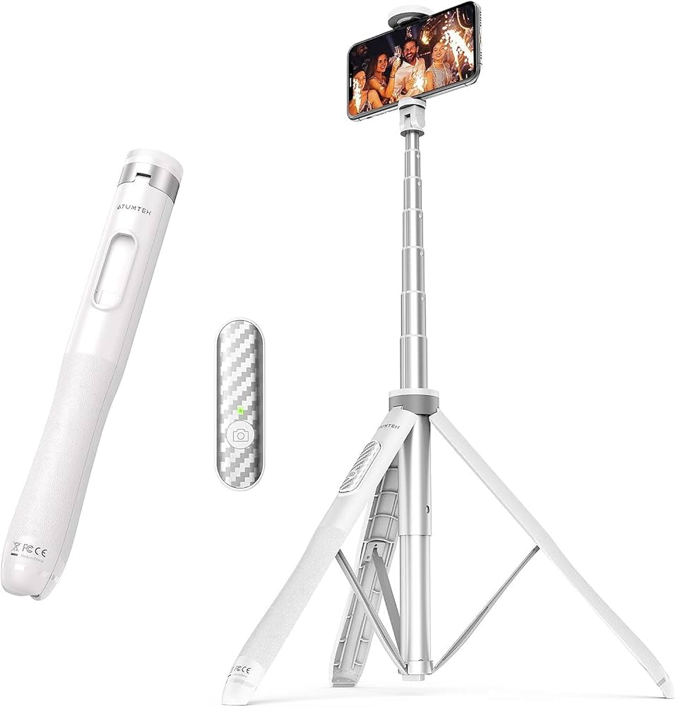 ATUMTEK（アトムテック）スマホ三脚 ロング 第1世代 - 全高130cm Amazon | ATUMTEK スマホ三脚 自撮り棒 130cmロングタイプ
